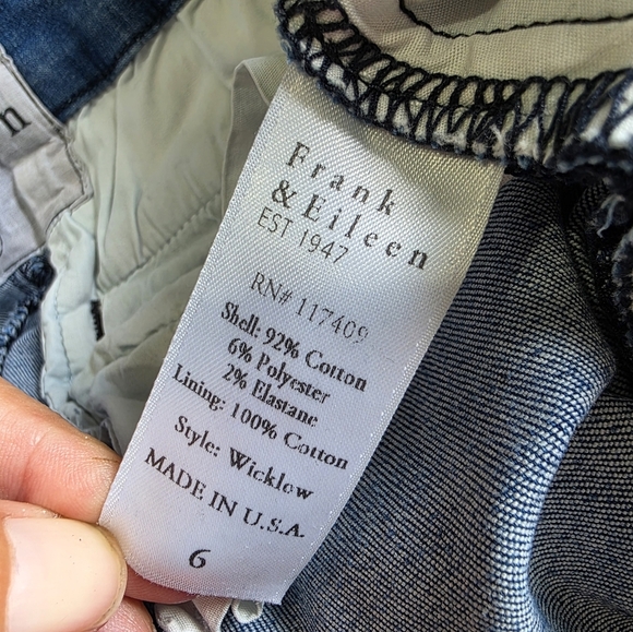 Frank & Eileen Wicklow Italian Chino Performance Pants Raw Hem Denim 6 - Picture 4 of 7
